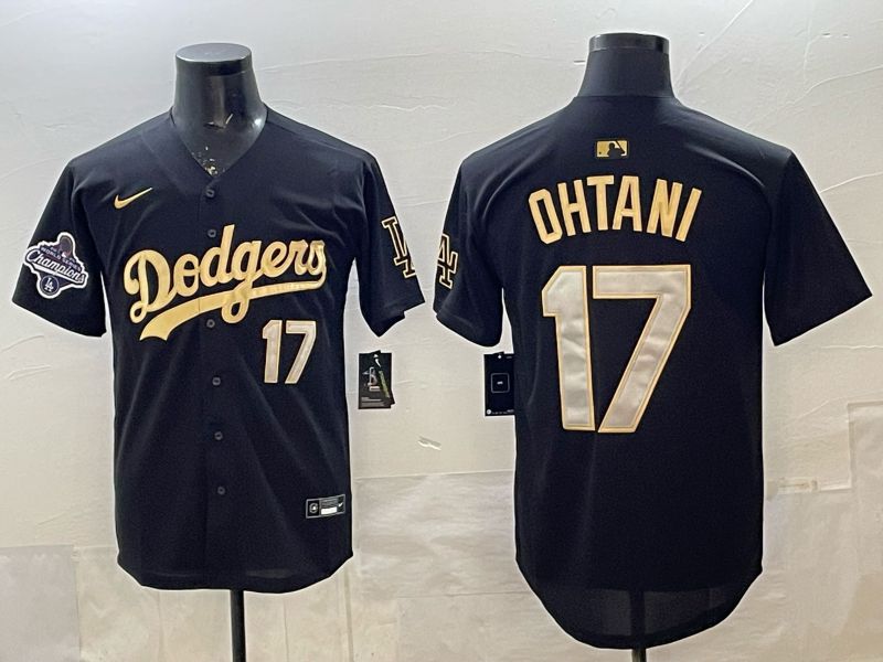 Men 2026 Nike Los Angeles Dodgers #17 Ohtani black Game MLB Jersey 011